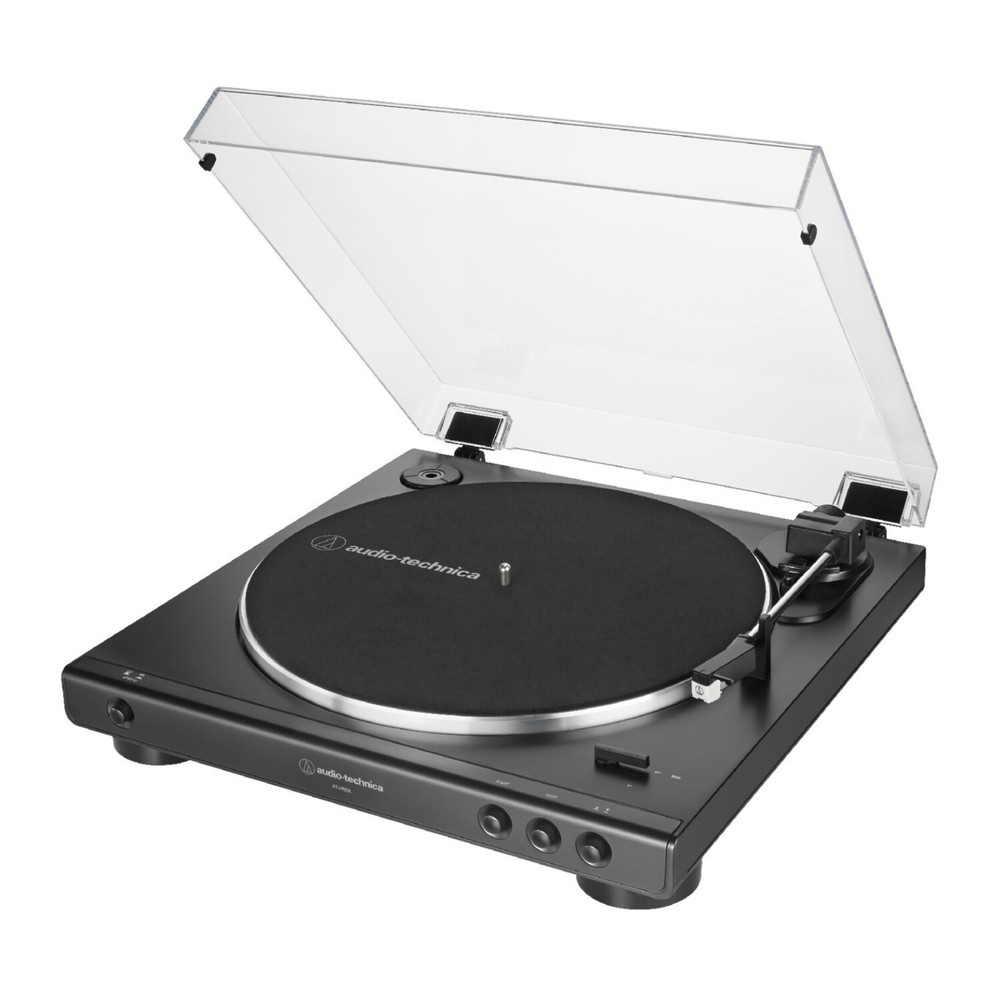 Audio-Technica ATLP60X Turntable Black Bundle with Bluetooth Monitors Pair