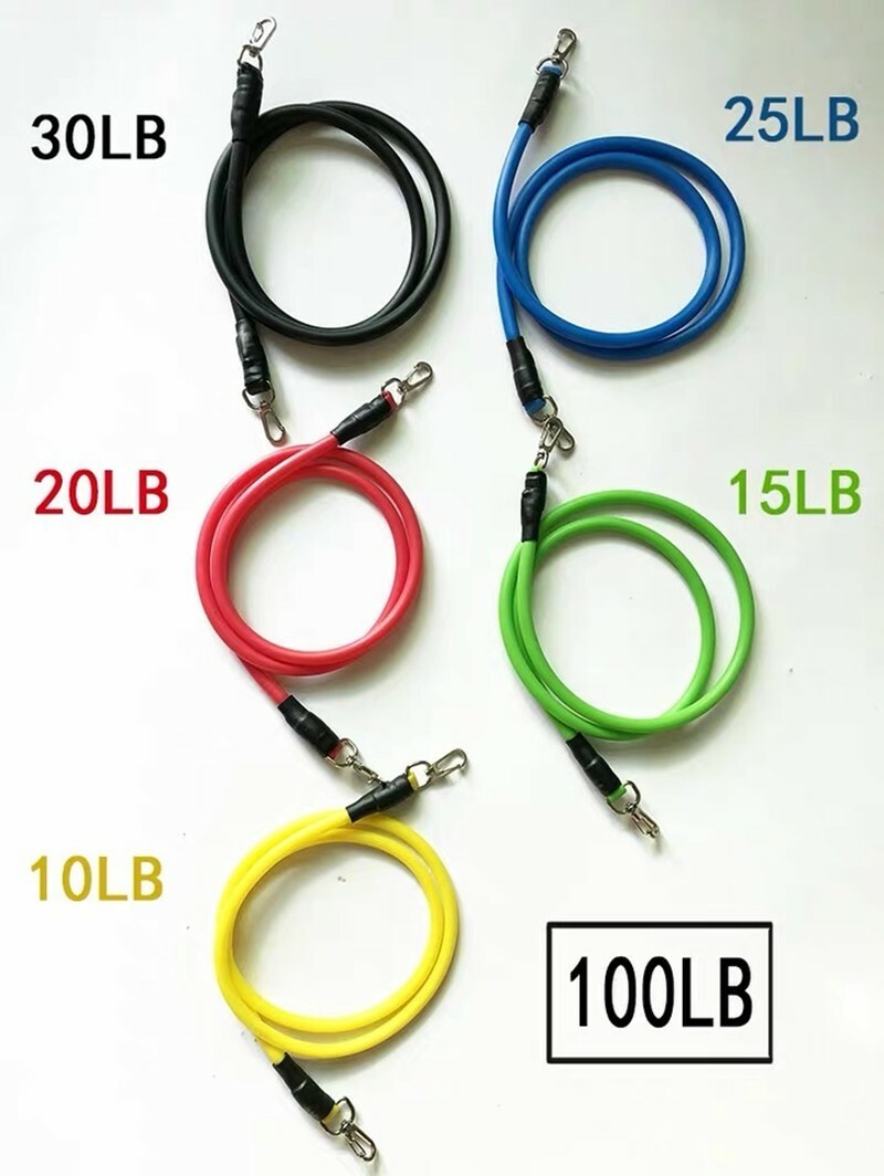 11 PCS Resistance Bands Portable Set, with Door Anchor, For Home Work out !