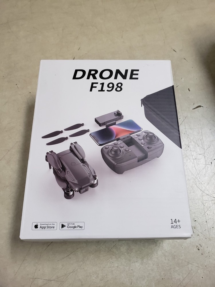 Drone F198 Foldable Mini Camera Drone W/ Controller/Phone Mount