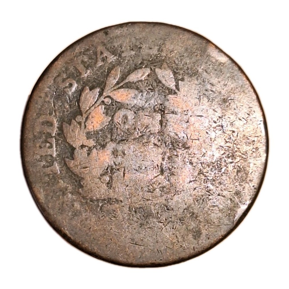 1802? Draped Bust Large Cent Worn Date/Details Low-grade Stems Reverse Early US