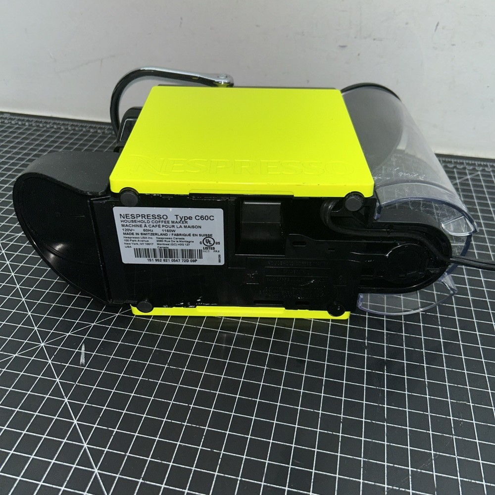 Rare Nespresso Pixie C60 C Neon Yellow Pod Espresso Machine Clean Tested
