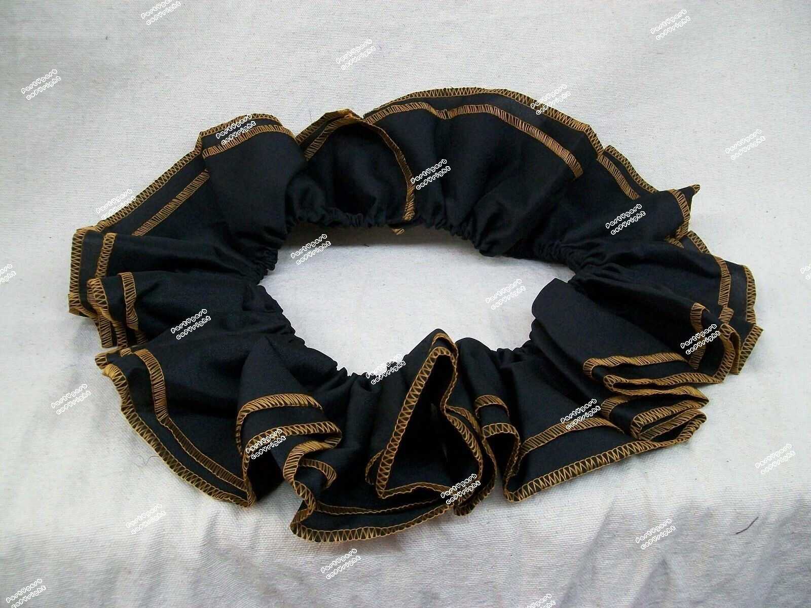 Black Orange Ruffle Clown Collar Gothic Jester Mime Renaissance Queen Victorian