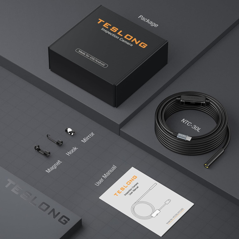 Teslong 50FT USB-C Borescope Camera with Light, Only Compatible with iPhone 15/1