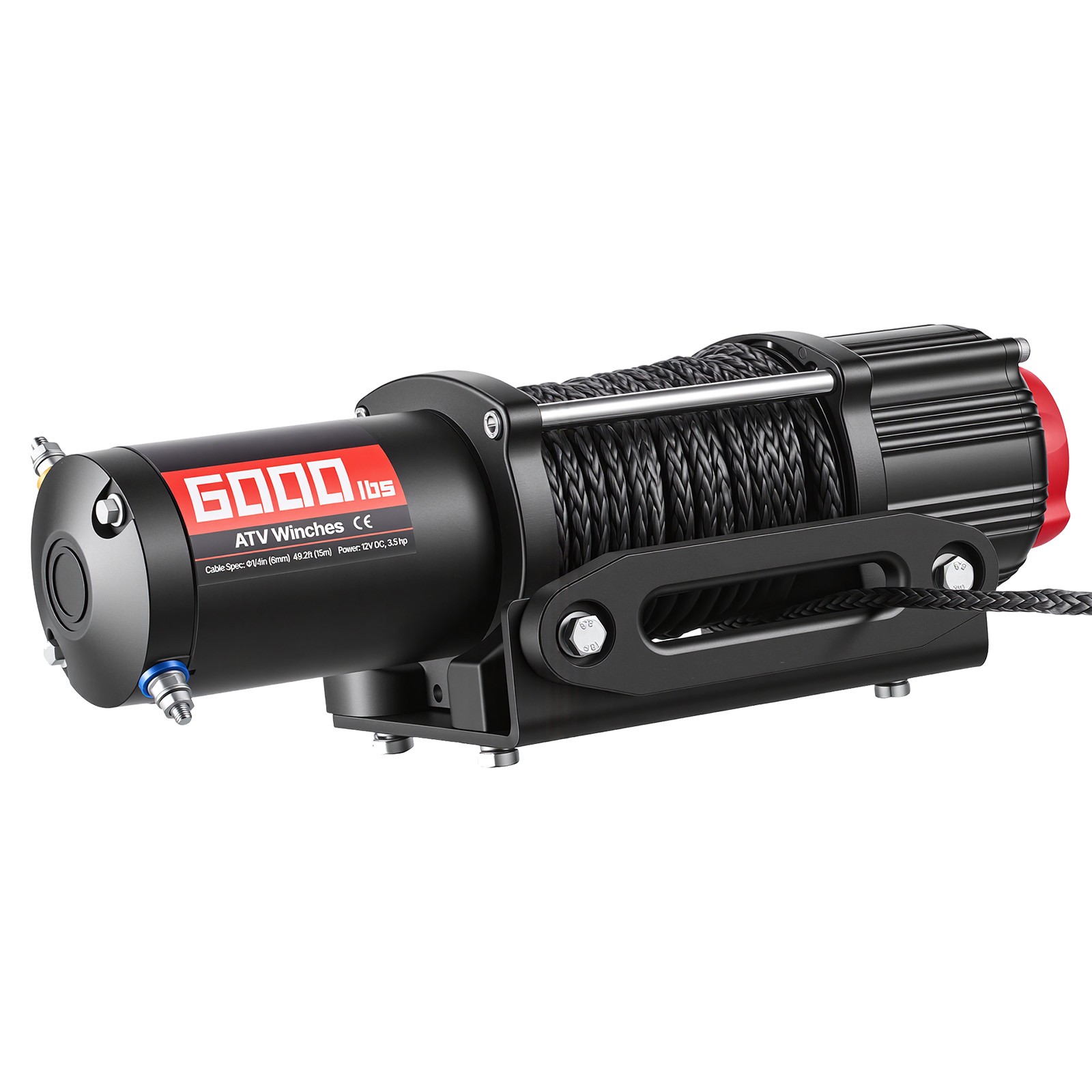 Uimoso 6000 lbs Electric Winch 12V with Synthetic Rope & Wireless Remote Control