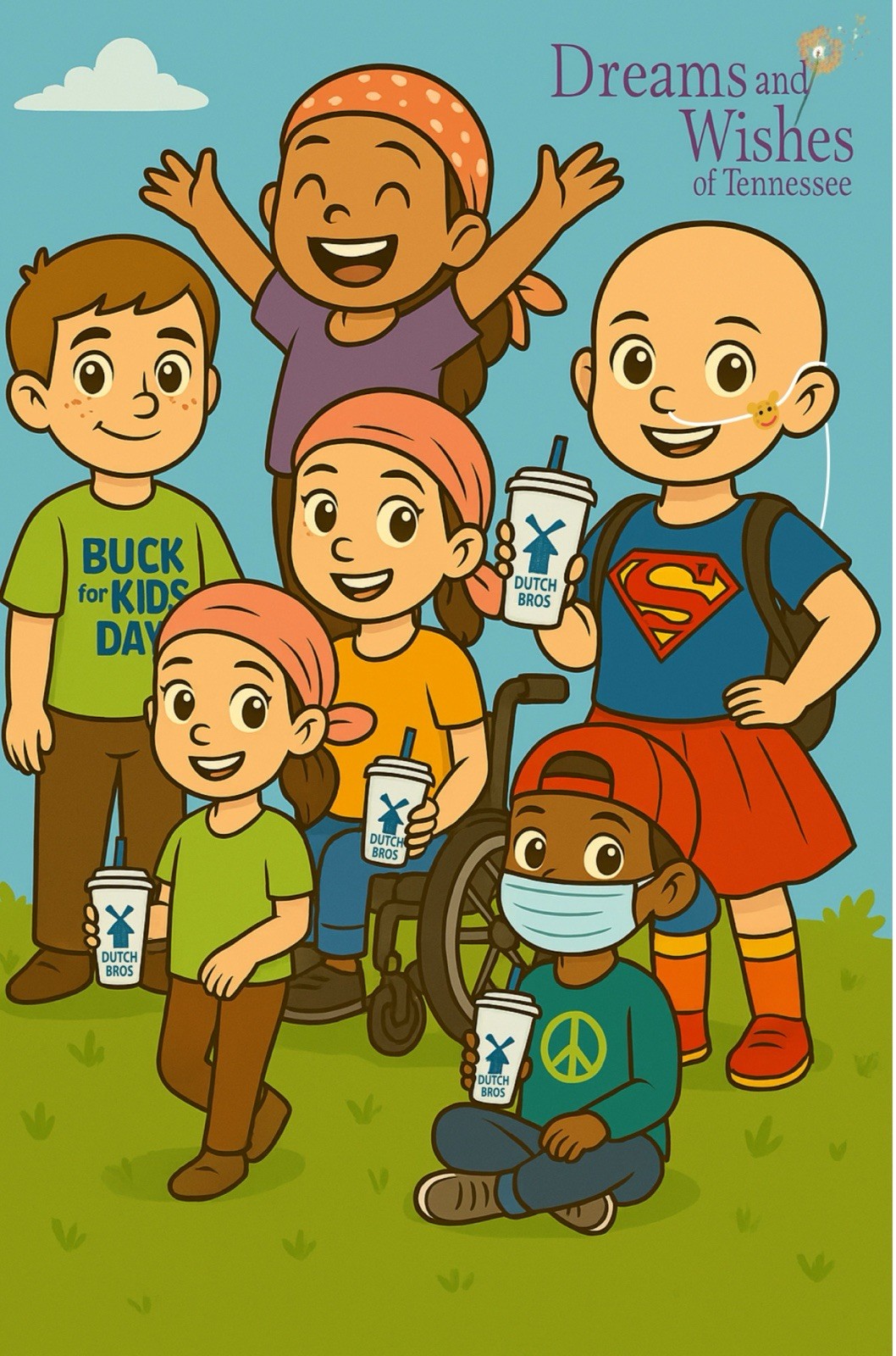 Dutch Bros 2025 Exclusive TN Charity Sticker Set From Buck 4 Kids