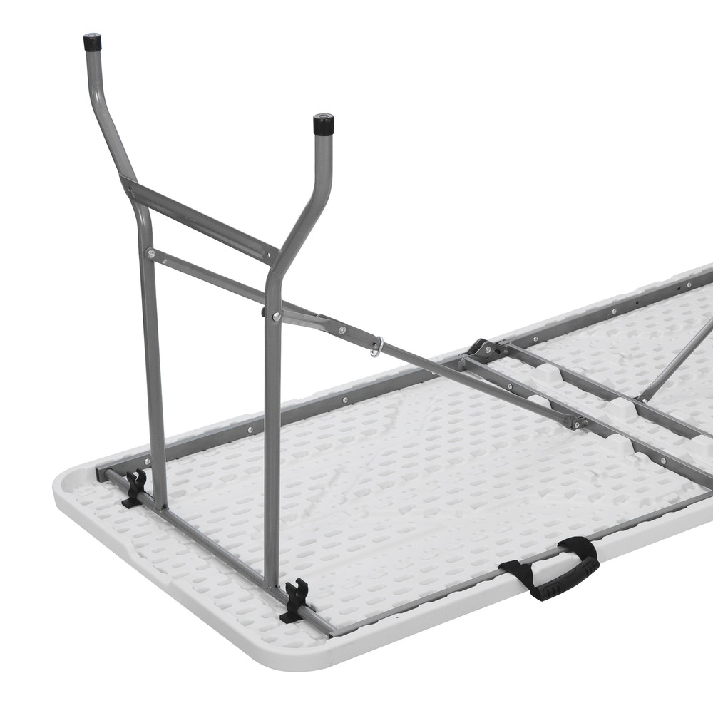 6' Plastic Table Fold-in-Half Picnic Utility Table w/ Handle Multipurpose White
