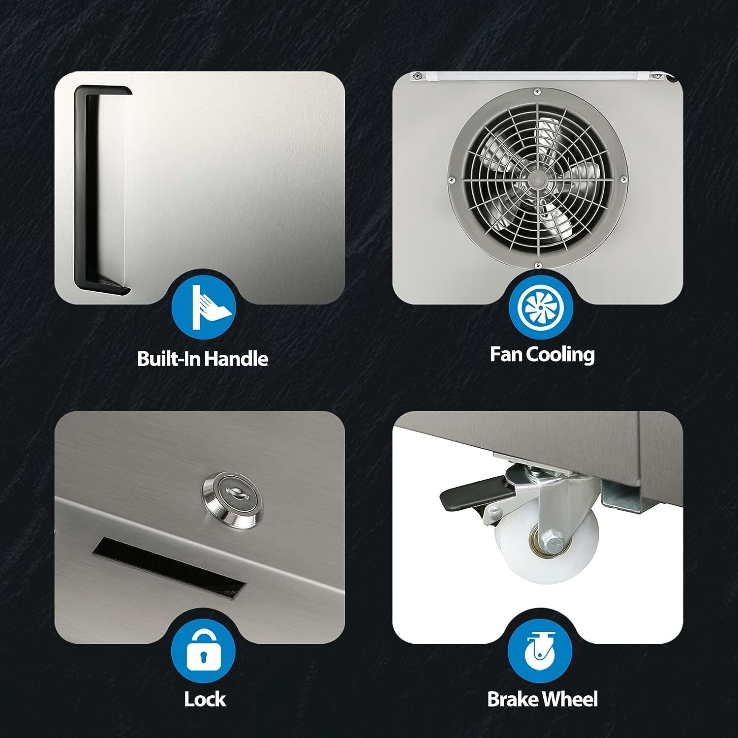 New Commercial Reach-In Refrigerator 2 Solid Door Stainless Steel Restaurant Bar