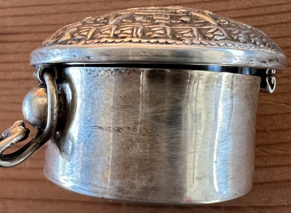 Sterling Silver Aztec Calendar Pill Box from Mexico