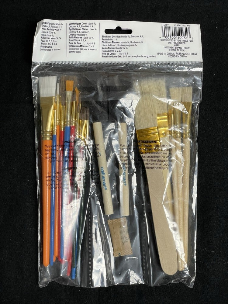 Craft Smart Assorted All Purpose Brushes 25 Pcs NEW