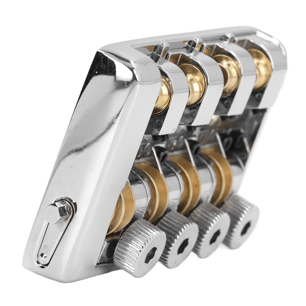 4 String Headless Electric Bass Bridge Alloy Brass Bridge Replacement (Silver )