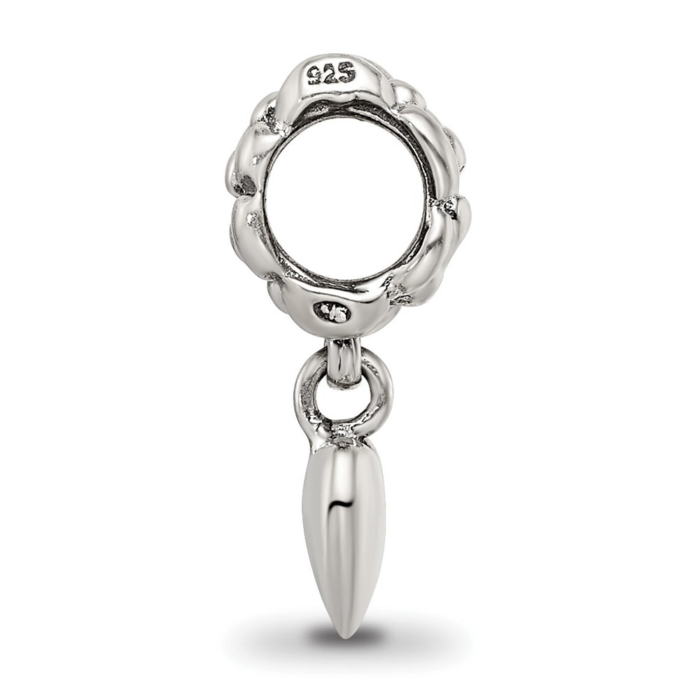 Silver Reflections Heart Dangle Bead QRS476