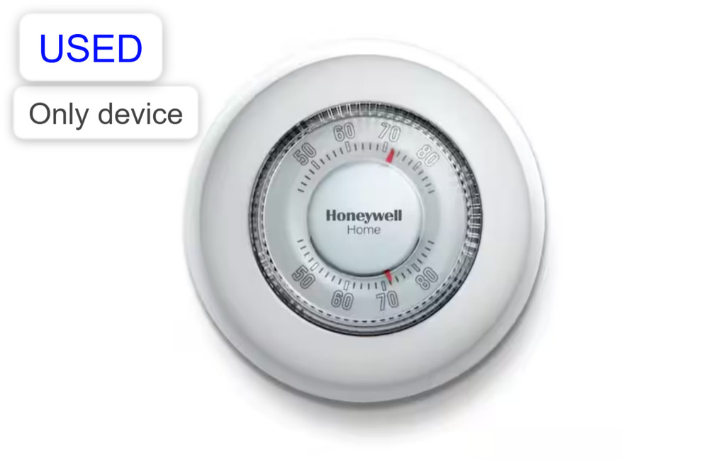 Round Non-Programmable Thermostat with 1H Single Stage Heating, Manual Control