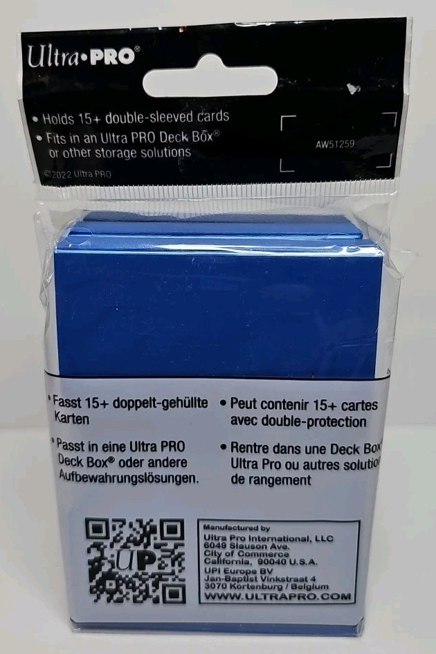 Ultra Pro Blue 15+ Deck Box 3-Pack Cube Draft Storage New