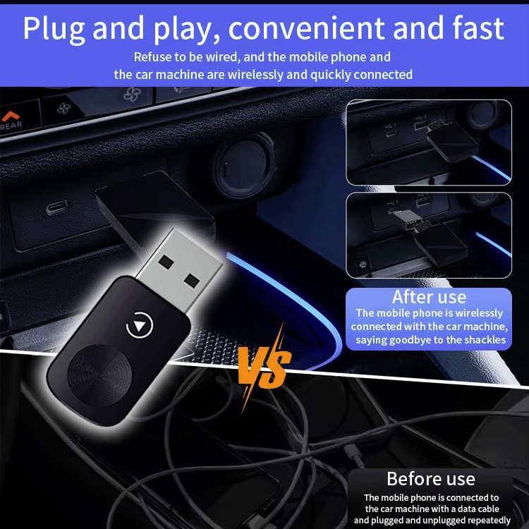 Convert Wireless Wifi Apple CarPlay Android Auto USB Navigation GPS Adapter
