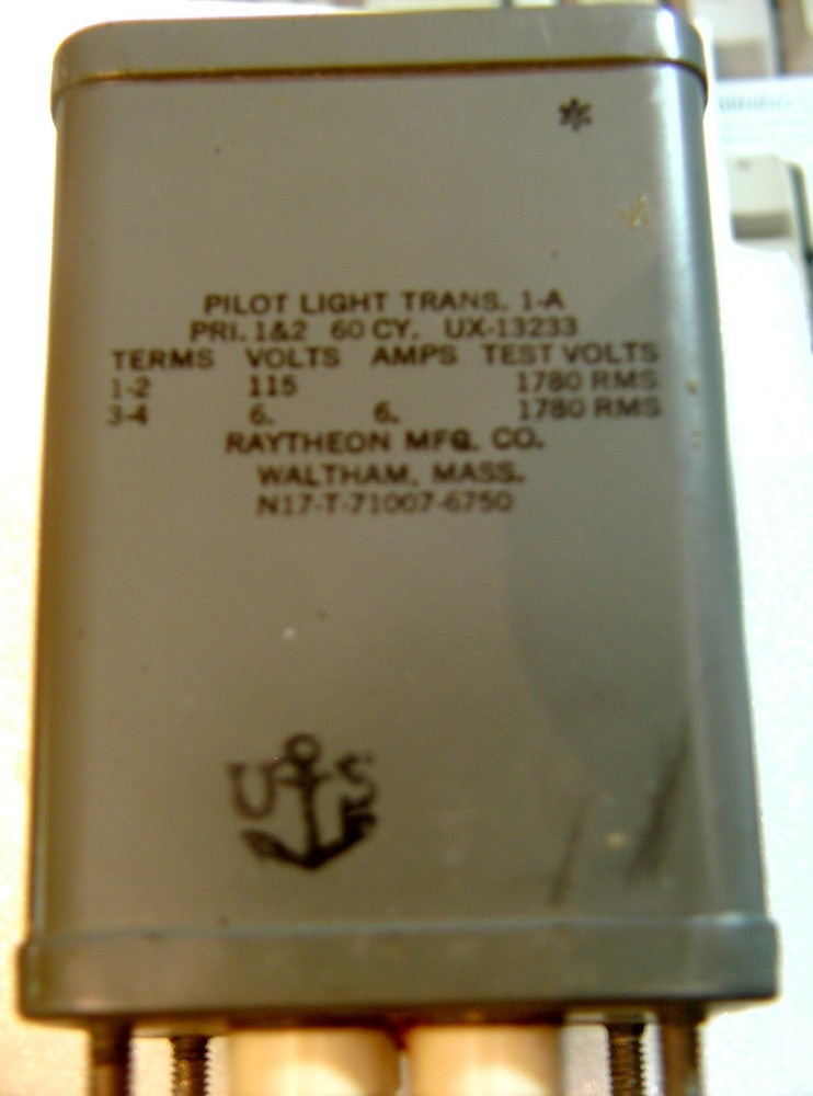 Raytheon  Power  Transformer  Pilot  Light    Navy   USN  NOS