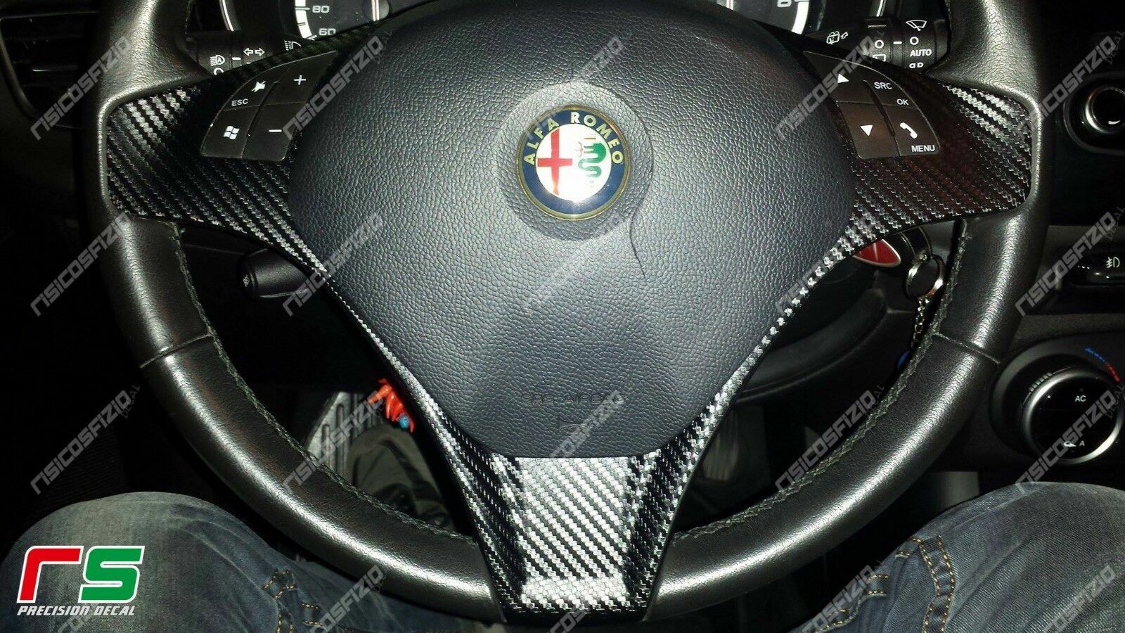 alfa romeo myth giulietta stickers decal cover steering wheel full sticker carbon look