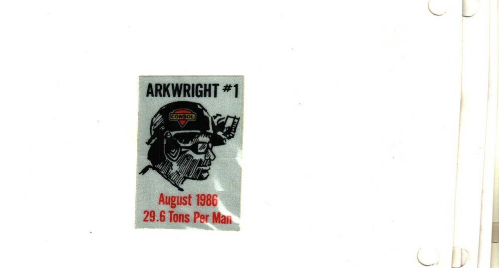 NICE  ARKWRIGHT CONSOL COAL CO. COAL MINING STICKER # 326
