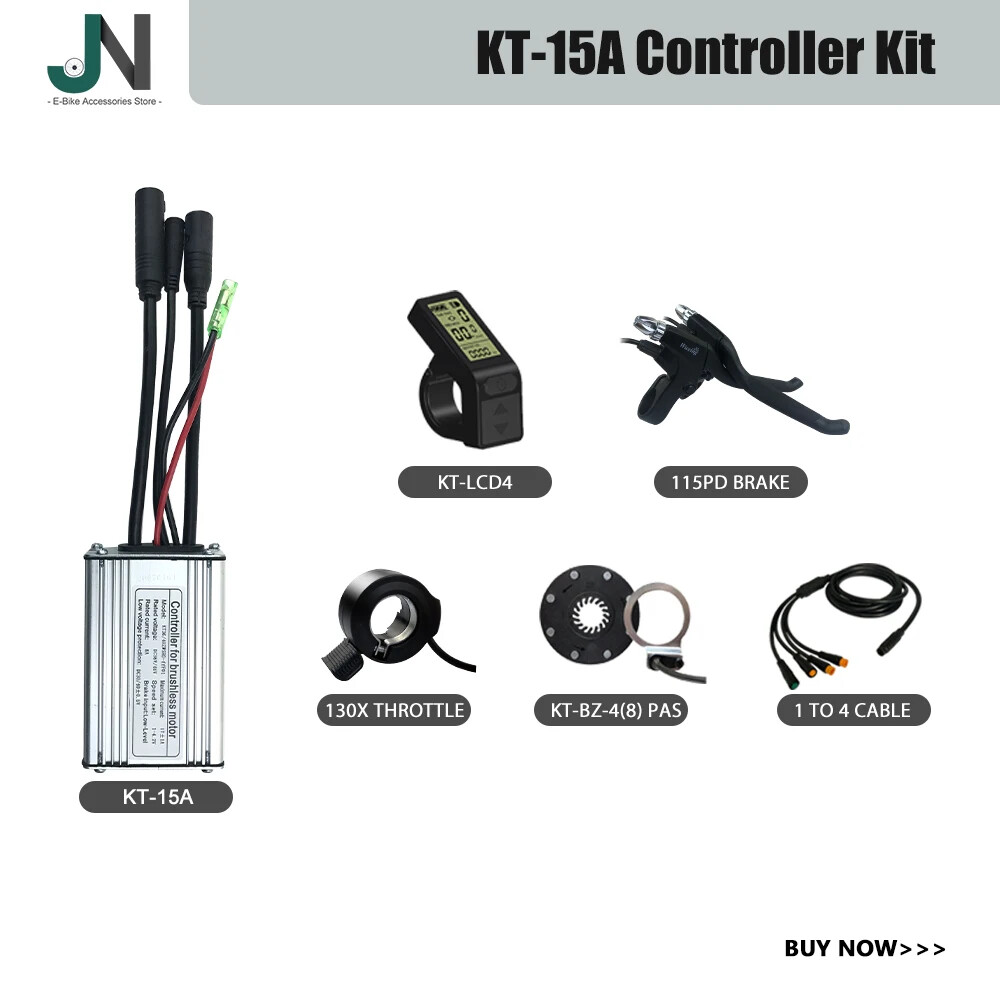 36V 48V 15A Controller Waterproof Conversion Kit with Display Throttle PAS 1T4