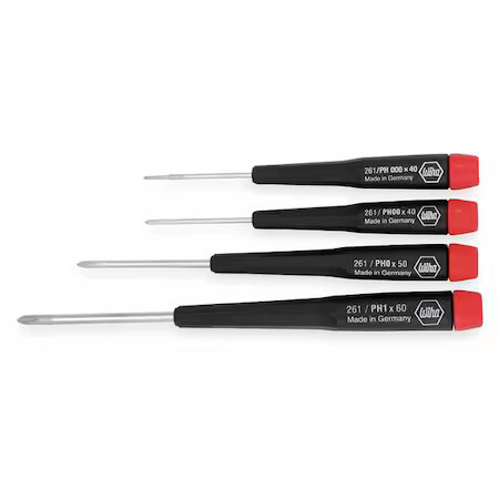 Wiha 26194 Precision Screwdriver Set, Phillips, 4Pcs.