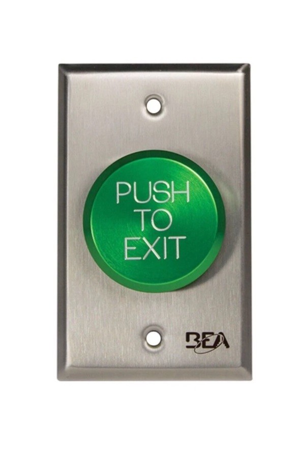 BEA 10ACPBDA10 Push Button, Green Push to Exit text With Pneumatic Timer