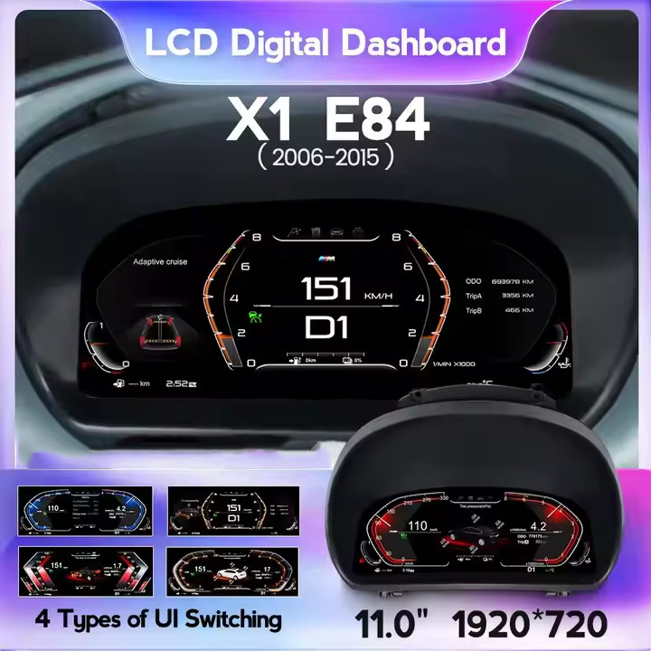 For BMW X1 E84 LCD Digital Cluster Instrument Speedometer Dashboard 11inch