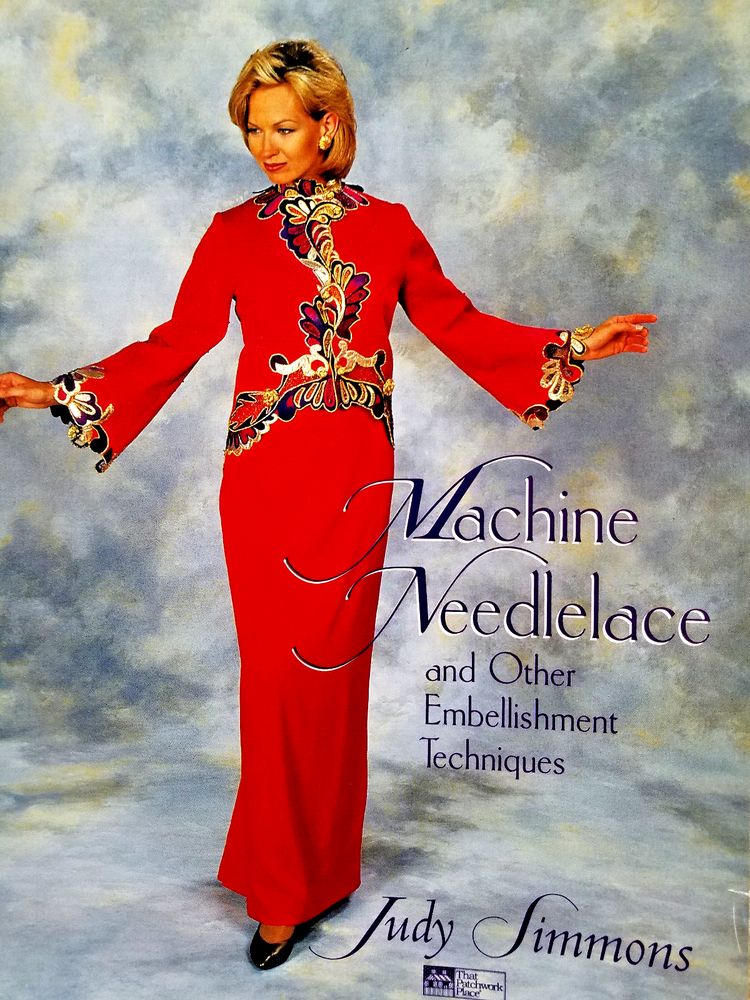MACHINE NEEDLELACE & other EMBELLISHMENT TECHNIQUES soft 96pg book 1997 Simmons
