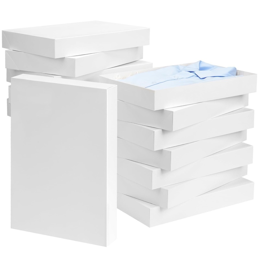 16pcs Gift Boxes with Lids for Presents White Robe Boxes Shirt Boxes Bulk for...