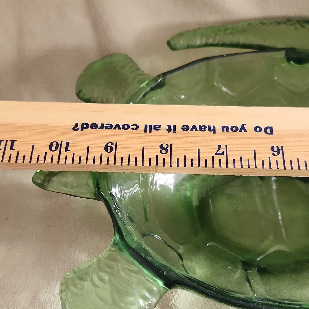 Green Plastic Turtle Shaped Candy Dish 9" Animal Theme Decorative Serveware