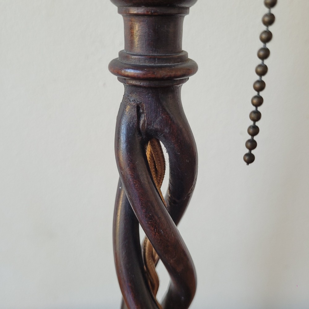Antique Barley Twist Table Lamp Pull Switch Needs Rewire