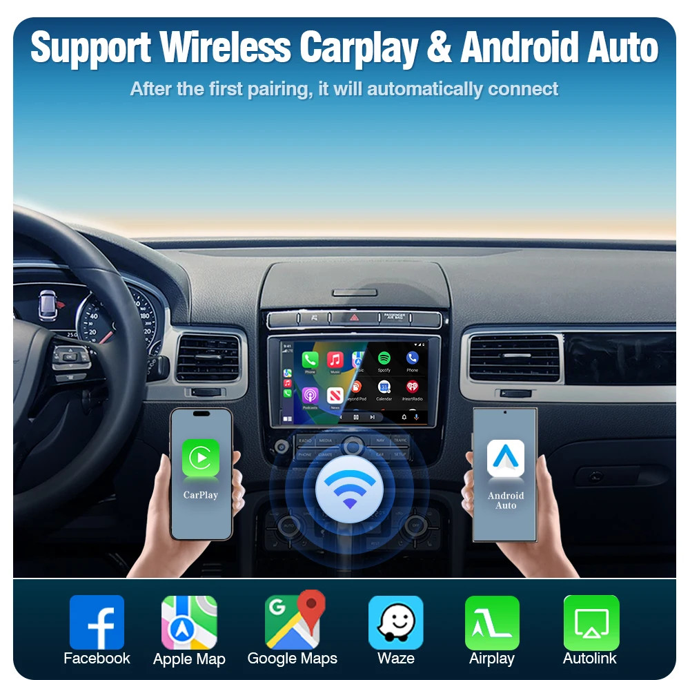 Wireless Carplay Android Auto GPS Navigation For 2010-2018 VW Touareg RNS850