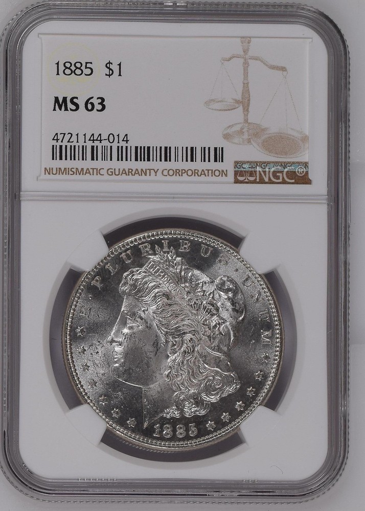 1885 Morgan Silver Dollar NGC MS-63