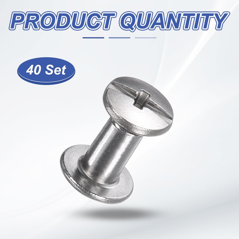 40set Phillips Chicago Screw M2x6mm Binding Post Screw, Silver