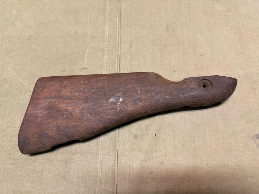 ORIGINAL WWII US ARMY TOMPSON M1 M1A1 EAR WOODEN BUTT STOCK