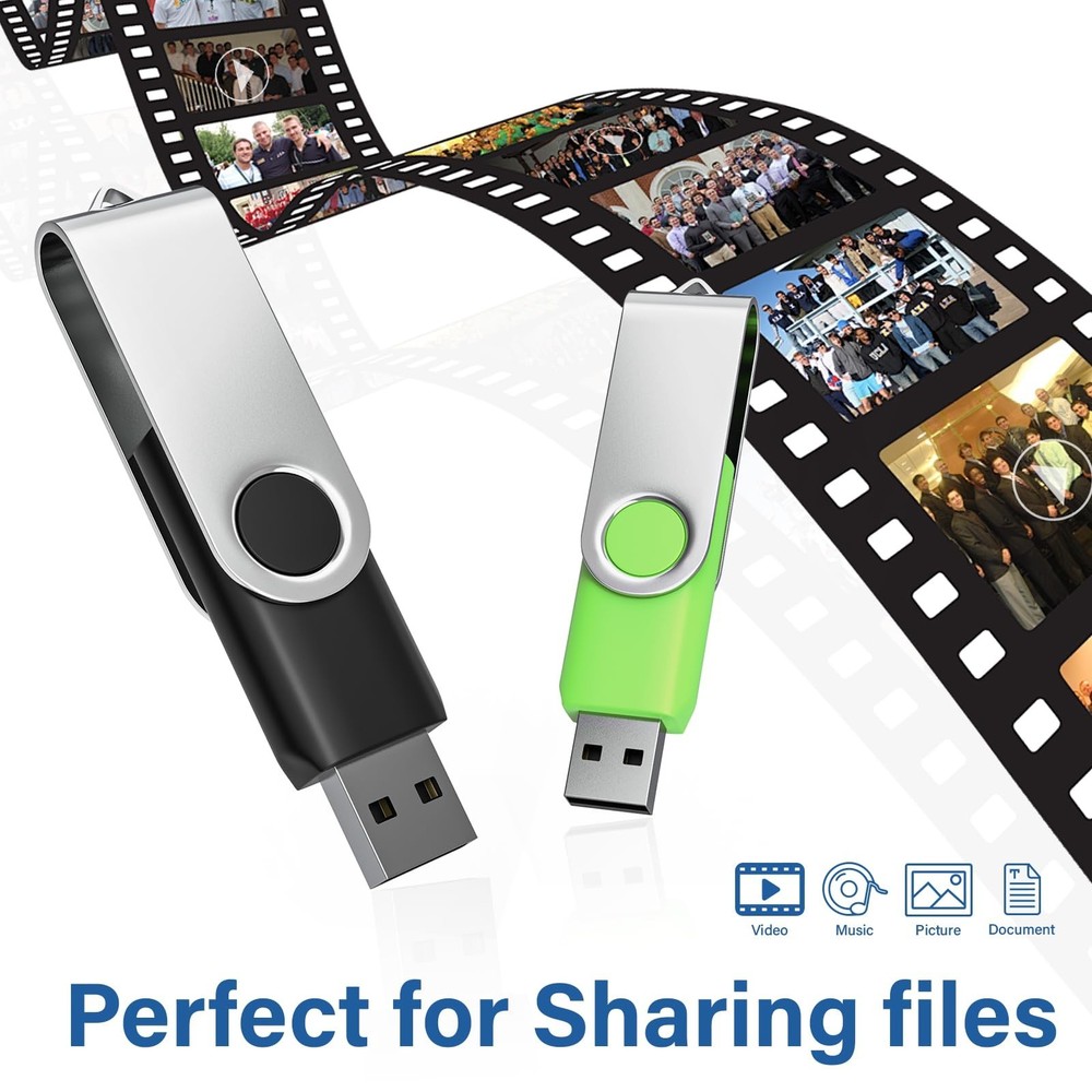 20Pack 4GB USB 2.0 Flash Drive with Keychains,Swivel USB Thumb Drives Memory ...