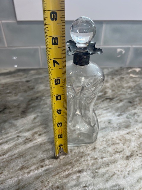 Antique Silver Collared Glass Glug Glug Decanter Victorian