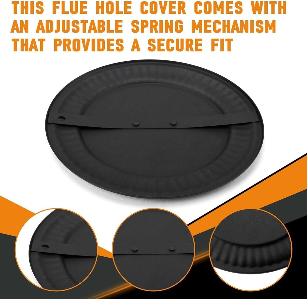 Chimney Cap Flue Stopper 4 8in Black 1 Pack