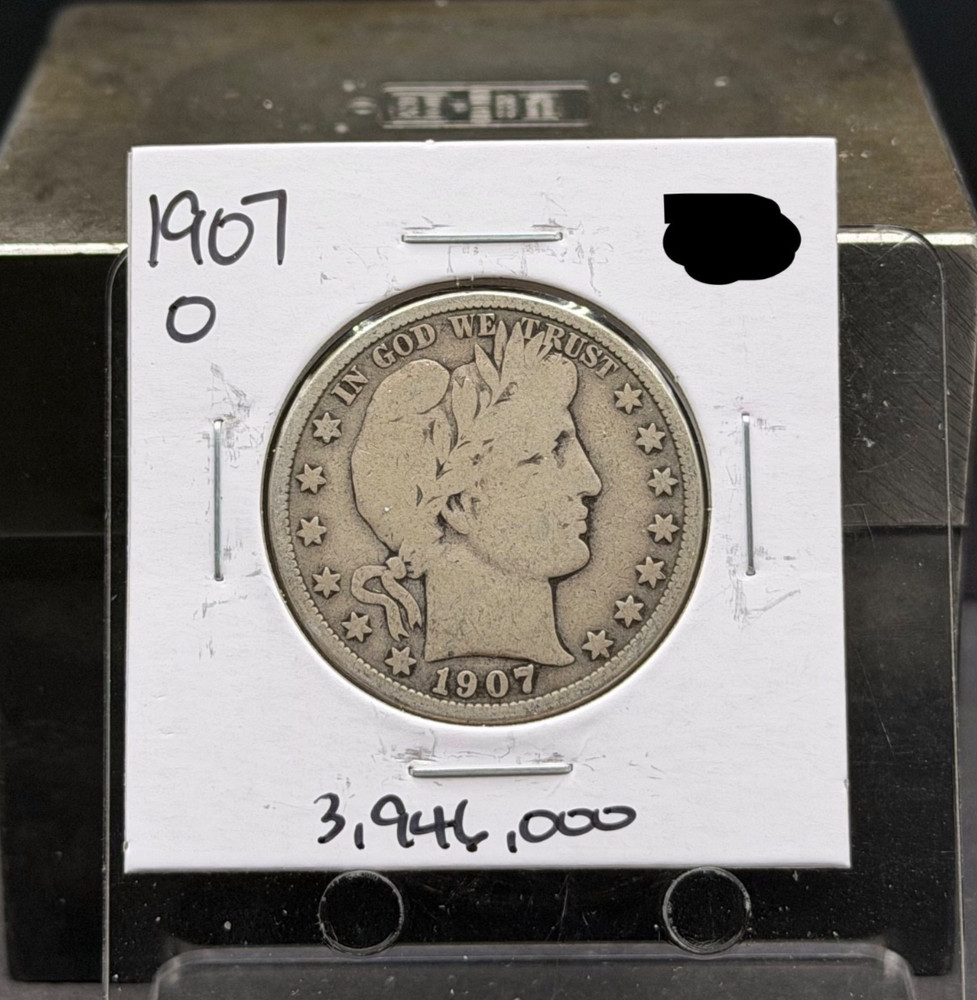 1907-O Barber Silver Half Dollar, Good