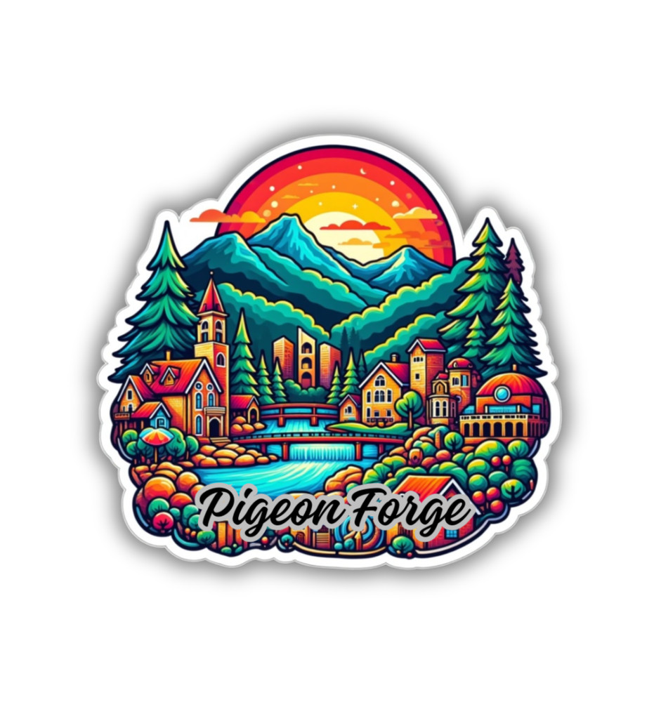 Pigeon Forge Fridge Magnet or Laptop Sticker