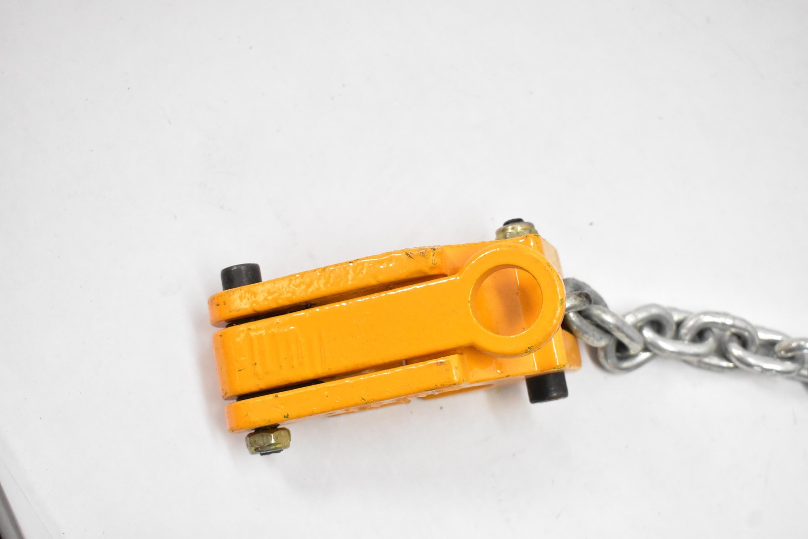 Dual Plate Lifting Clamps With Chain Sling Orange Steel Rigging Hoist Tool