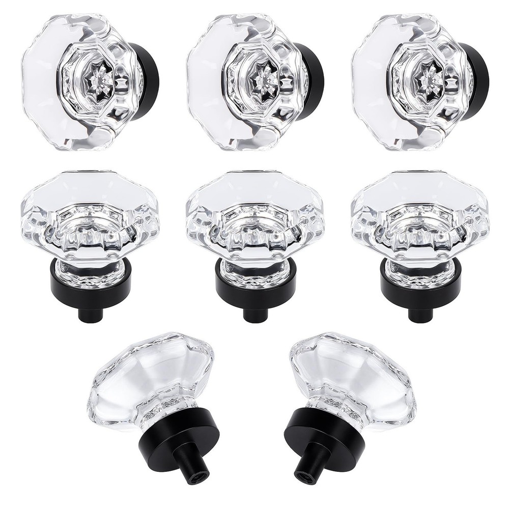 8 Pcs Crystal Cabinet Knobs, Glass Cabinet Knobs for Dresser Drawers, Kitchen...