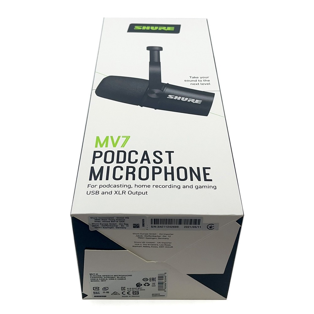 MV7 Dynamic Vocal Microphone Cardioid Form Factor USB/XLR Compatible US