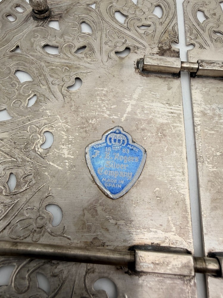 Vintage Silverplate Serving Lot FB Rogers Trays Expandable Trivet Italy Spain