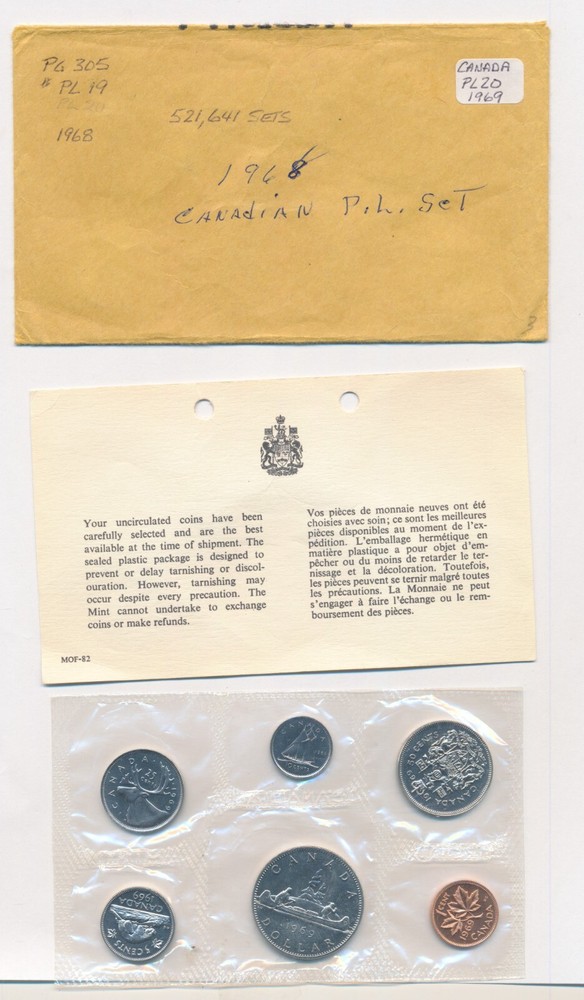 1969 CANADA PROOF LIKE COIN SET