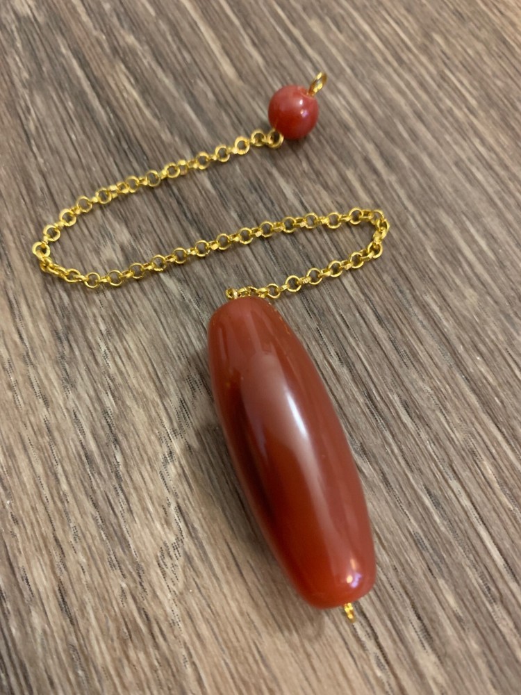 Orange Crystal Pendulum Dowsing, amplifying, restore focus & transform