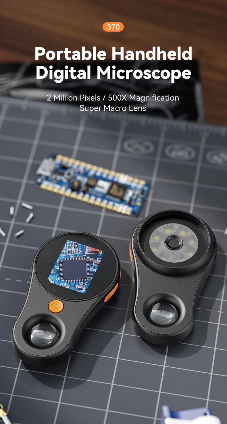 500X Digital Microscope 1080P 2.0inch Video Coin Microscop with Magnifying Glass