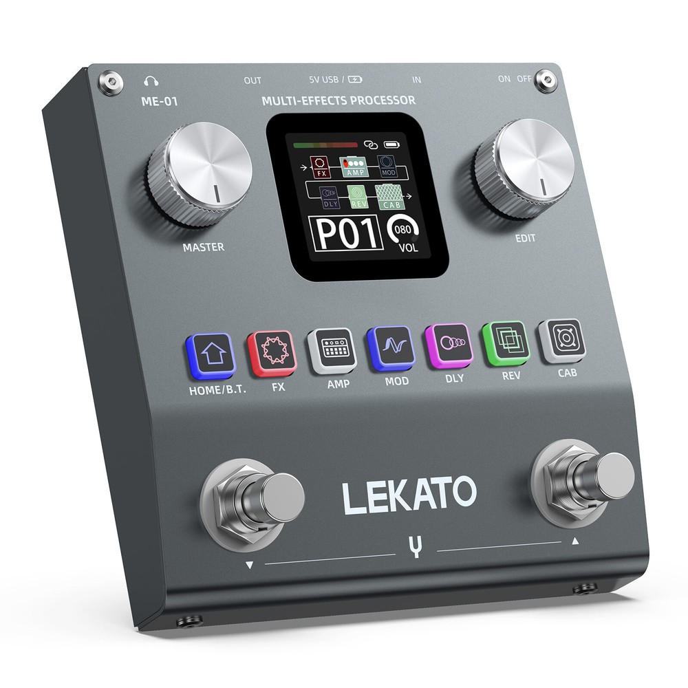 LEKATO Multi Effects Guitar Pedal Guitar Effects Processor w/ 6 Effects Modules