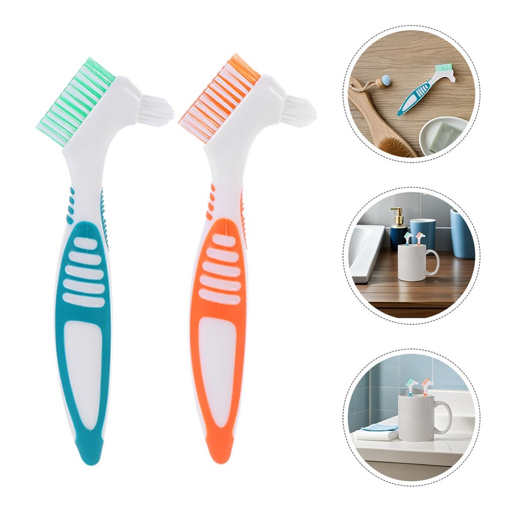 6 Pcs Denture Tooth Brush False Teeth Cleaning Tool Retainer Toothbrush