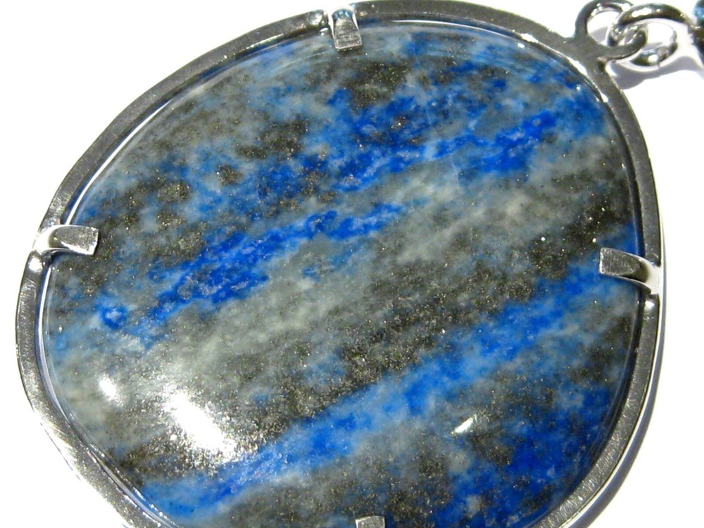 silver lapis lazuli keychain