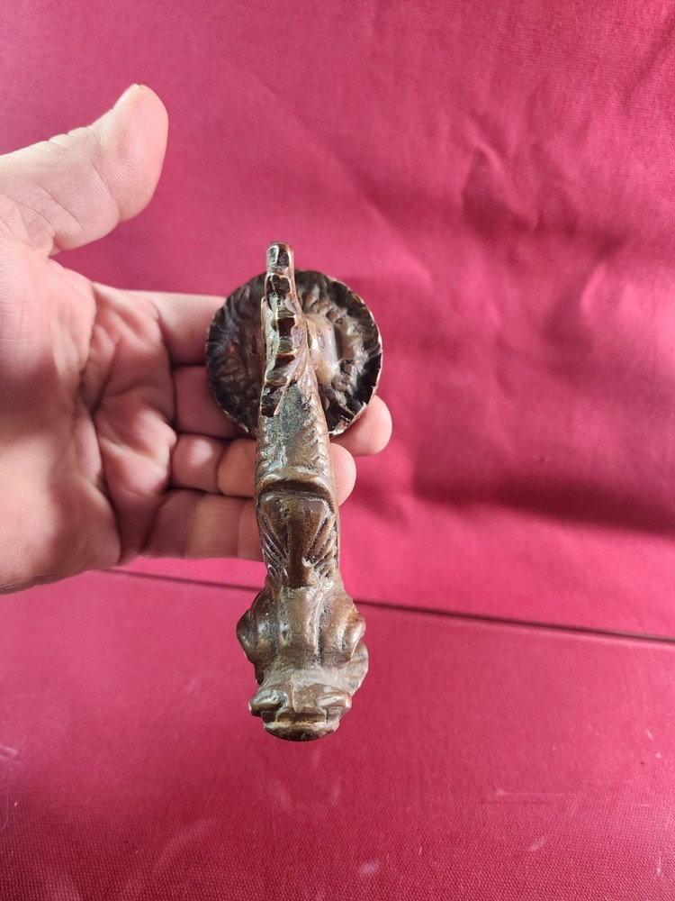 Antique Dolphin Solid Brass Door Knocker Architectural Salvage Griffin