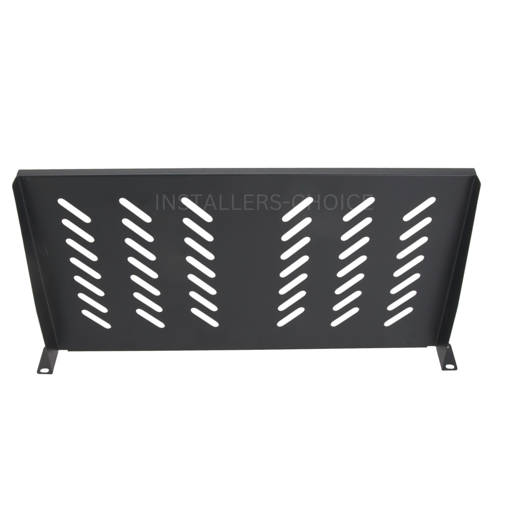 Fixed Rack Vented Server Shelf 1U 19" 4-Post Adjustable Depth 17" to 33", Black